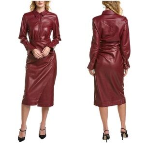 Avec Les Filles Burgundy Midi Dress